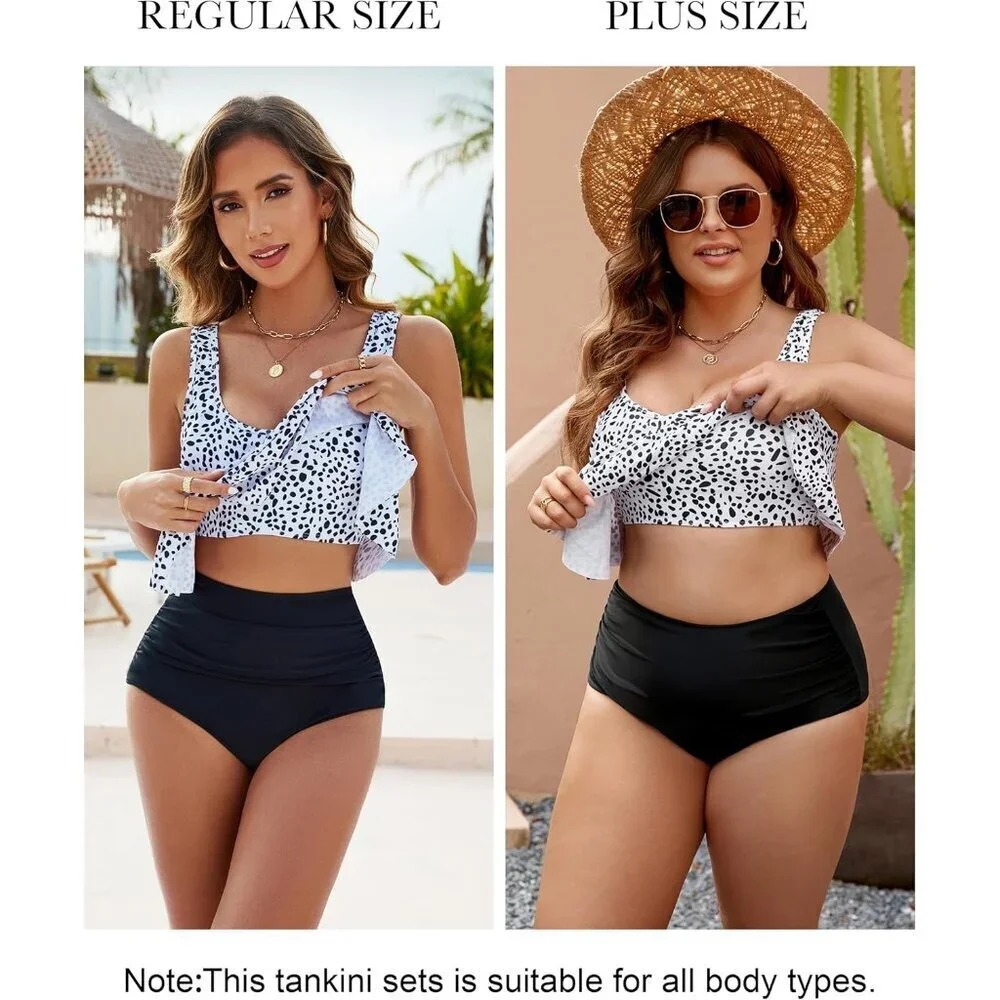Tankini Swimsuit Women High Waisted Bikini Plus Size Tummy Control Summer